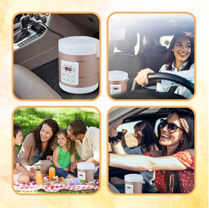1.6L Manufacturer Multicooker Rice Cooker for Truck Kitchen & Travel RV Camping (car cooker 12v-24v Gold)