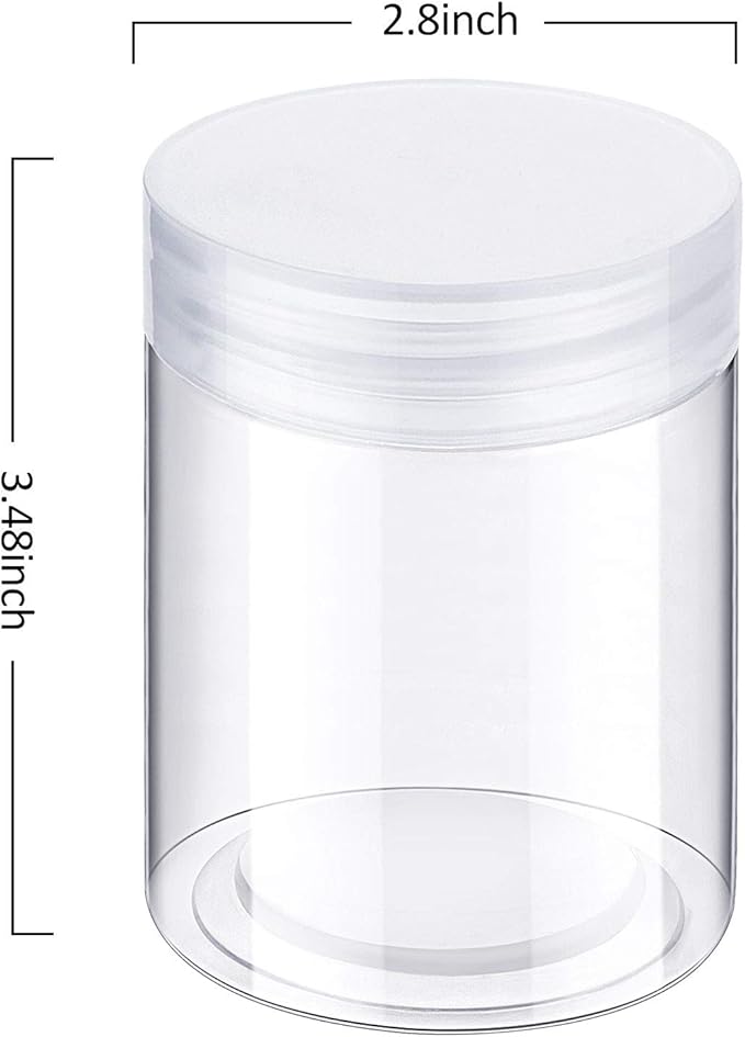 SATINIOR 6 Pack 10 oz Plastic Jars Containers with Lids Wide-mouth Refillable Leakproof Reusable Round Empty Jars for Travel Cosmetic Dry Food Spice Candy Cookie Home Kitchen Organizing (Clear)