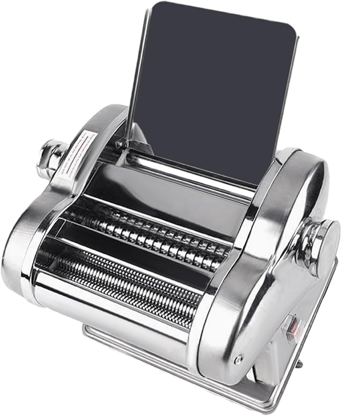 135W Electric Pasta Maker, Pasta Maker 8-Speed Adjustment, Stainless Steel, Pasta Machine one-Touch Start Make Dough Sheets, Dumpling Skins, Wonton Skins, Pancakes