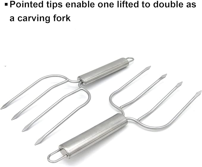 KAYCROWN Turkey Baster and Turkey Roast Lifters, Rubber Turkey Baster with 2 Marinade Needles & Stainless Steel Turkey Poultry Forks Set, Poultry Lifters