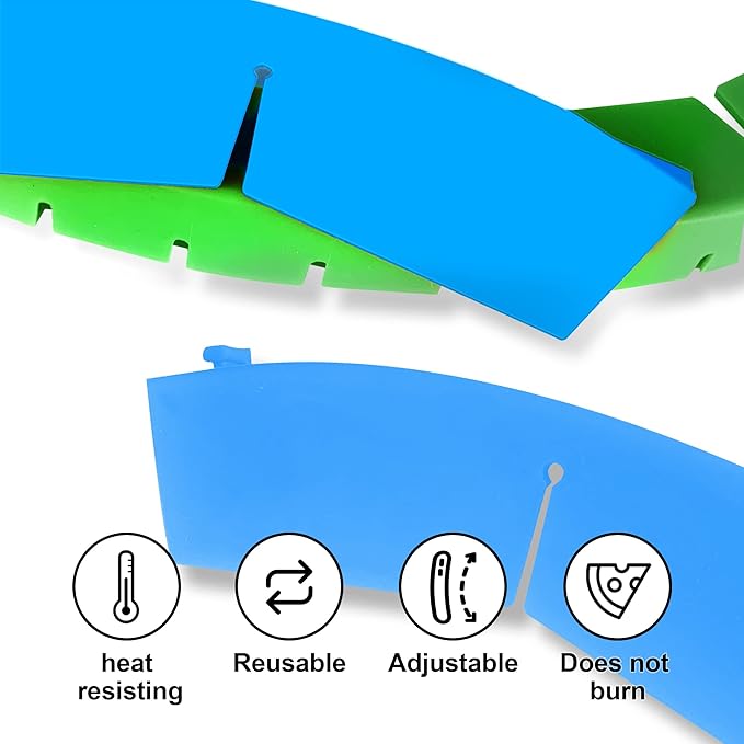 2 Pack Adjustable Silicone Pie Crust Shield, BPA-Free Protector Cover Kitchen Tool for Baking Pizza, Fit 8-10.7 Inch Pies - Dishwasher Safe (Blue)