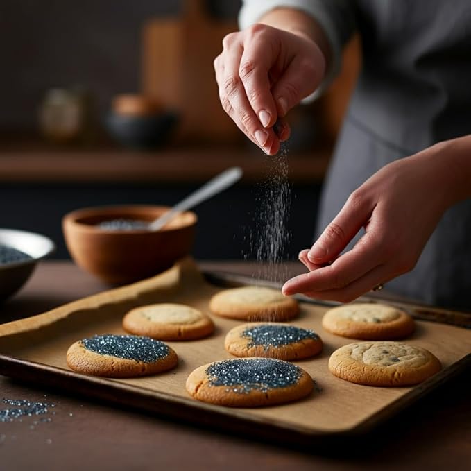 Bakerpan Black Sanding Sugar for Baking & Cookie Decorating - 5 Ounce Edible Black Sugar Sprinkles for Cookies, Cakes, Cocktails (Made In USA)
