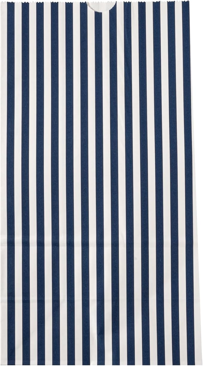 Restaurantware Bag Tek 12 LB Disposable Lunch Bags 100 Sturdy Take Out Bags - Flat Bottom Great For Restaurants Cafes And Bakeries Blue And White Paper Popcorn Bags Versatile For Grocery