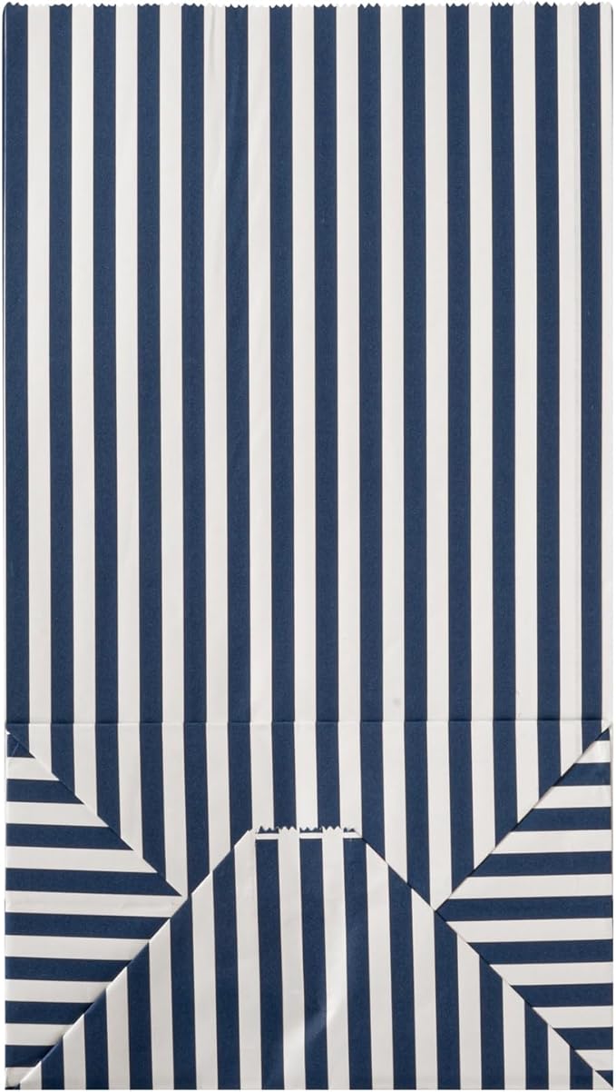 Restaurantware Bag Tek 12 LB Disposable Lunch Bags 100 Sturdy Take Out Bags - Flat Bottom Great For Restaurants Cafes And Bakeries Blue And White Paper Popcorn Bags Versatile For Grocery