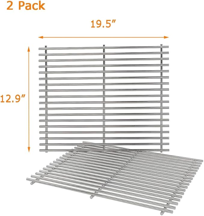 19.5" Cooking Grates for Weber Genesis 300 Series, Genesis E310 E320 E330 S310 S320 S330, 304 Stainless Steel Grill Grate Replacement Parts for Weber 7528 & 7524