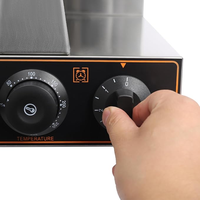 Hexagonal Egg Bubble Waffle Maker, 1300W Commercial Egg Waffle Making Machine, 122-572°F Honeycomb Double Sided Heated Waffles Maker with 180°Rotatable 2 Pans and Bent Handles