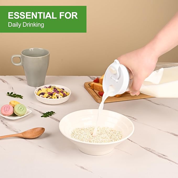 Set of 8 Plastic Carafe with Lid, 1 Liter Carafes for Mimosa Bar，Large Square Base Juice Containers, Water Bottle, Milk Container, Clear Beverage Containers for Fridge