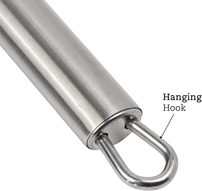 Beille Cream Wheat Straw Slotted Spoon with Stainless Steel Handle Kitchen Utensils, 13 Inch