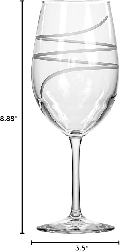 Rolf Glass Twist All Purpose Wine Glass 18 Ounce | Proudly Made in the USA | Large Wine Glasses | Lead-Free Glass | Engraved Large Wine Glasses | (Set of 2)