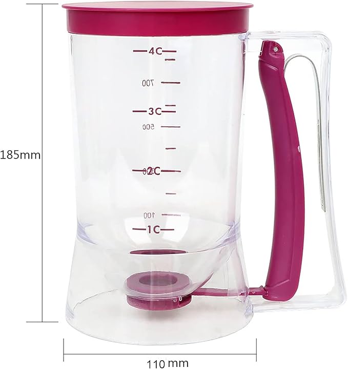Batter Dispenser with Squeeze Handle For Cupcake, Waffle, Pastry, Pancake, Cookie, Cake, Batter Cream Separator Cup Measuring Baking Tool