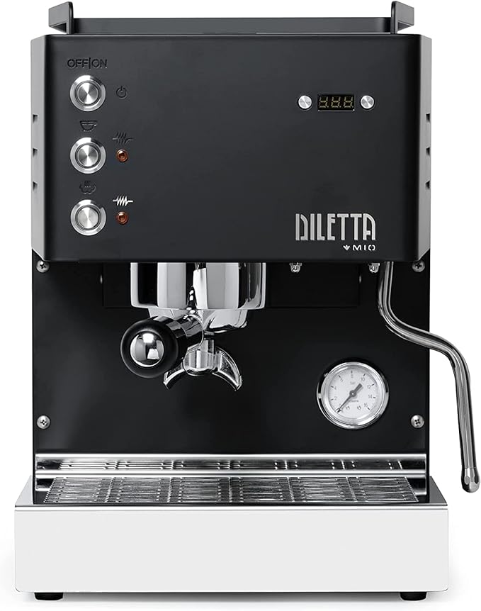 Diletta Mio Espresso Machine (Black) and Eureka Mignon Notte Grinder Bundle