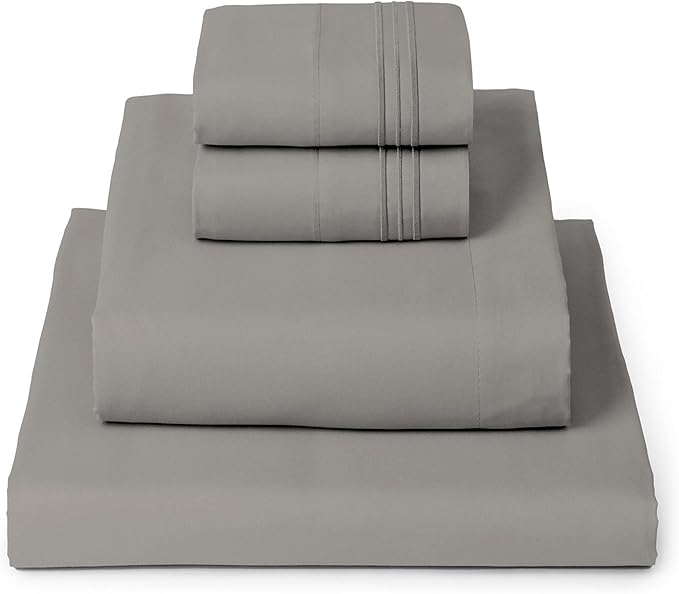 Mellanni King Sheets Set - 4 PC Iconic Collection Bedding - Hotel Luxury, Extra Soft, Cooling Bed Sheets - Wrinkle, Fade, Stain Resistant (King, Taupe)