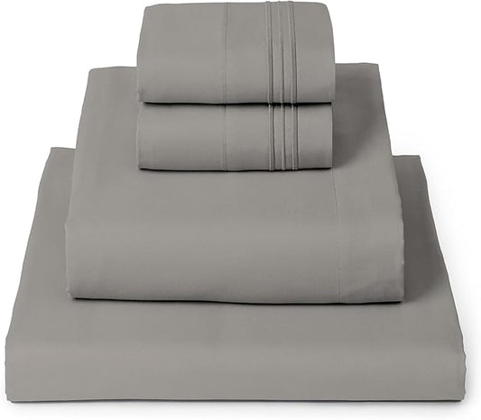 Mellanni King Sheets Set - 4 PC Iconic Collection Bedding - Hotel Luxury, Extra Soft, Cooling Bed Sheets - Wrinkle, Fade, Stain Resistant (King, Taupe)