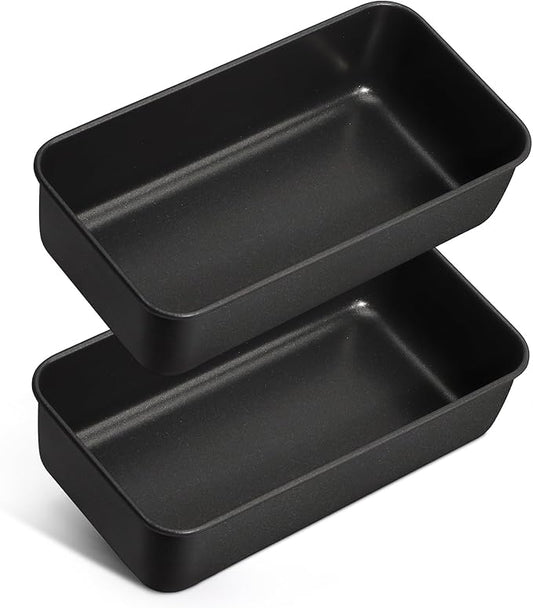 LIANYU 2 Pack Bread Loaf Pan for Baking, 9×5 Inch Nonstick Stainless Steel Bread Baking Loaf Pan, Meatloaf Tin for Homemade Banana Sourdough, Dishwasher Safe