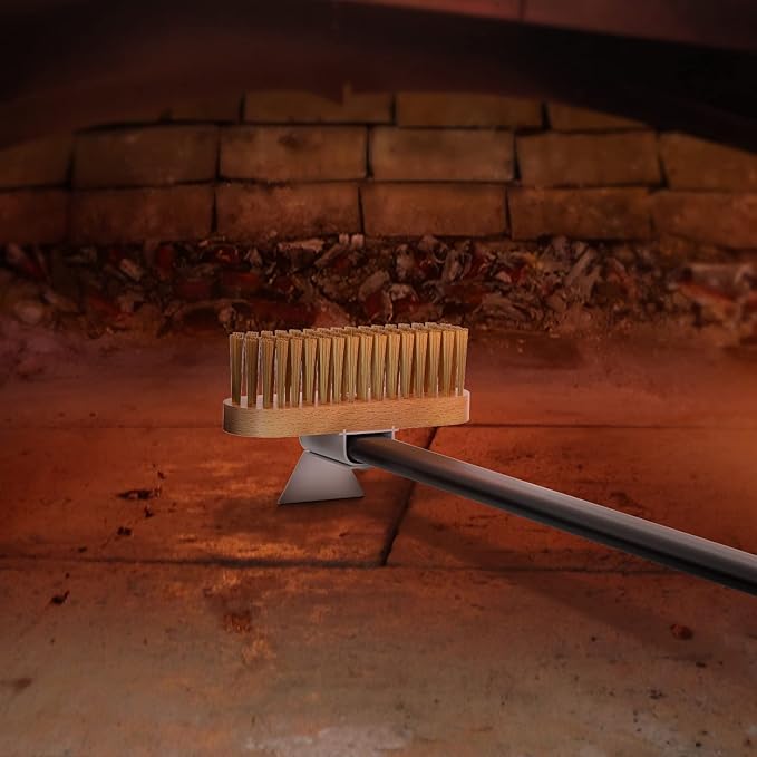 G.a HOMEFAVOR 5-Piece Pizza Oven Accessories, 12" × 15'' Perforated Pizza Peel, 9" Round Turning Peel, Pizza Oven Cleaning Brush, Ash Rake, Pizza Fork, Pizza Kit for Professional Chef or Pizza Lover