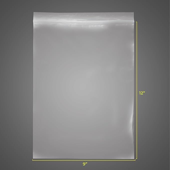 SNL | 9" X 12" - 2 MIL - 1,000 Bags | Large | Strong | Zipper Lock Reclosable, Clear, Disposable, Plastic Bags, For Food and Storage