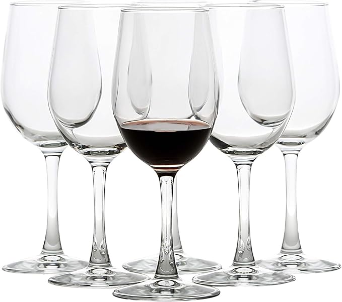 UMI UMIZILI 12 Ounce - Set of 6, All-Purpose Classic Durable Red/White Wine Glasses