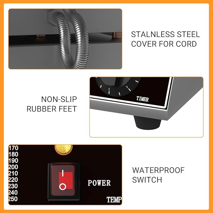 Commercial Waffle Maker for Home and Restaurant, 2400 W Nonstick Waffle Iron, Double Head Stainless Steel Waffle Maker,No Rotation