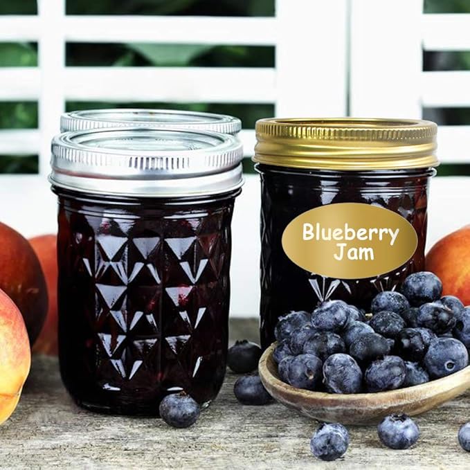 Mason Jars 8 oz, 24 Pack Canning Jars 8 oz Half Pint Glass jars with Regular Lids and Bands, Small Mason Jars with Lids Ideal for Jelly Jam Honey Wedding Favors Shower Favors Food