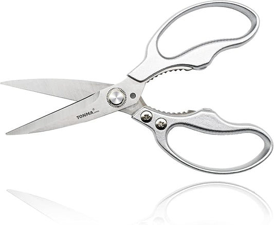 TONMA Heavy Duty Kitchen Scissors All Purpose [Made in Japan] Stainless Steel Japanese Multipurpose Kitchen Shears for Herbs, Chicken, Food, Garden, Office, Crafting, Leather, Dishwasher Safe