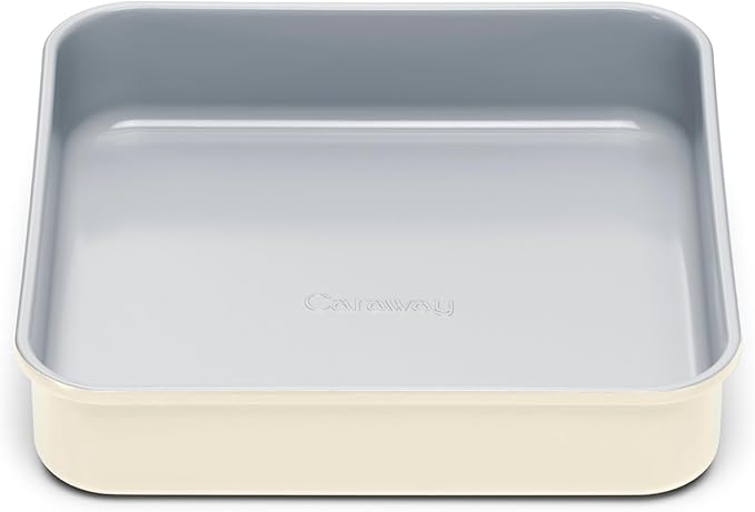 Caraway 9” Square Pan - Non-Stick Ceramic Coating - Free From Forever Chemicals - Cake Pan Perfect for Brownies, Lemon Bars, & More - Cream