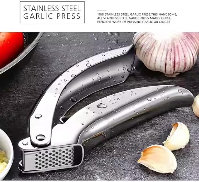 Good Grips Heavy Duty Garlic Press, No Peeling Needed, Stainless Steel Professional Garlic Mincer & Crusher, Dual Lever-Assisted Design with Large Capacity Chamber for Effortless Garlic Crushing.