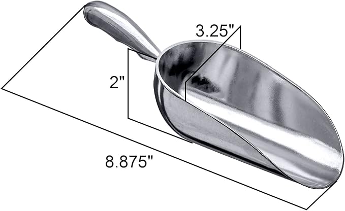 Amazing Abby - Elsa - 12-Ounce Aluminum Ice Scoops (Set of 2), Cast Aluminum Utility Scoops, Food-Grade, Good for Home and Commercial Use, NOT Dishwasher-Safe, Hand-Wash Recommended