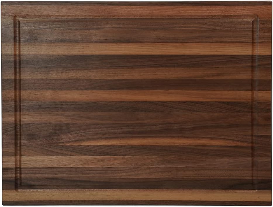 CONSDAN Walnut Cutting Board for Kitchen, USA Grown Hardwood, 16 x 12, with Invisible Inner Handle, Prefinished with Food-Grade Oil, Suitable for Kitchen Edge Grain, 1-1/2" Thick