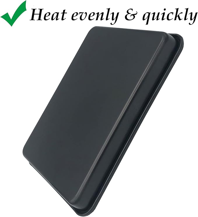 Small Cookie Sheets 11X9 Inch 2Pcs Mini Baking Pan Toaster Oven Tray Nonstick Thicken Brushed Carbon Steel Magnetic No Warp 1 to 2 Person Bakeware By HYTK