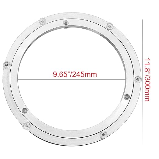 Aluminium Alloy Turntable Bearing, Heavy Duty Swivel Turntable Lazy Susan Rotating Bearing Turntable Round Dining Table Smooth Swivel Plate Hardware (300mm - 12inch)