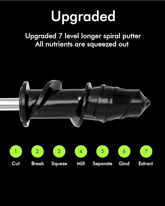 SiFENE Cold Press Juicer Machine, Slow Masticating Juicer, Vegetable and Fruit Juice Extractor Maker Squeezer, Easy to Clean, Non-BPA, White