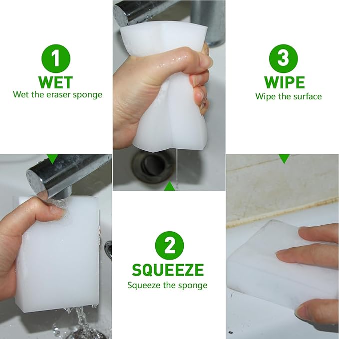 52 Pack Melamine Sponge Thick Melamine Foam in Bulk 2X Thicken Multi-Functional Sponge Eraser for Kitchen Bathroom Sink Tile Office 3.94x 2.76x 1.18in
