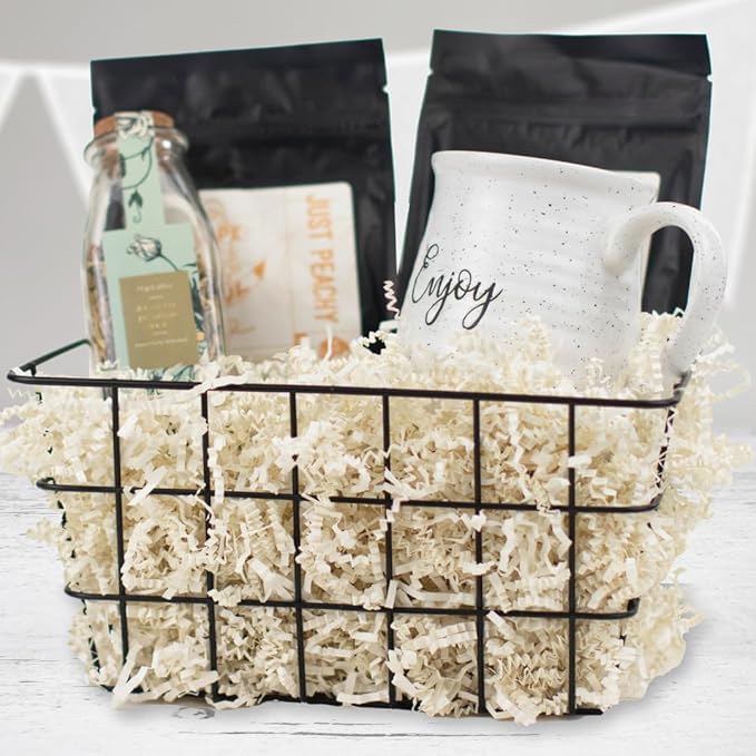 MagicWater Crinkle Cut Paper for Gift Baskets - 2LB - Light Ivory - Perfect for Shredded Paper Filler, Basket Filler, Gift Boxes, Bridesmaid Gifts, Halloween Stuffers & More – Ideal for All Occasions