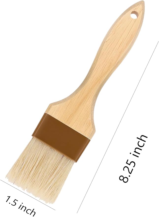 Pastry Brush,Basting Brush for Cooking,Natural Boar Bristle Pastry Brush for Baking,Not Shed Cooking Brush for Oil and Sauce,Butter Brush,Food Brushes,Baster,Egg Wash Brush Kitchen Gadgets(1.5 inch)