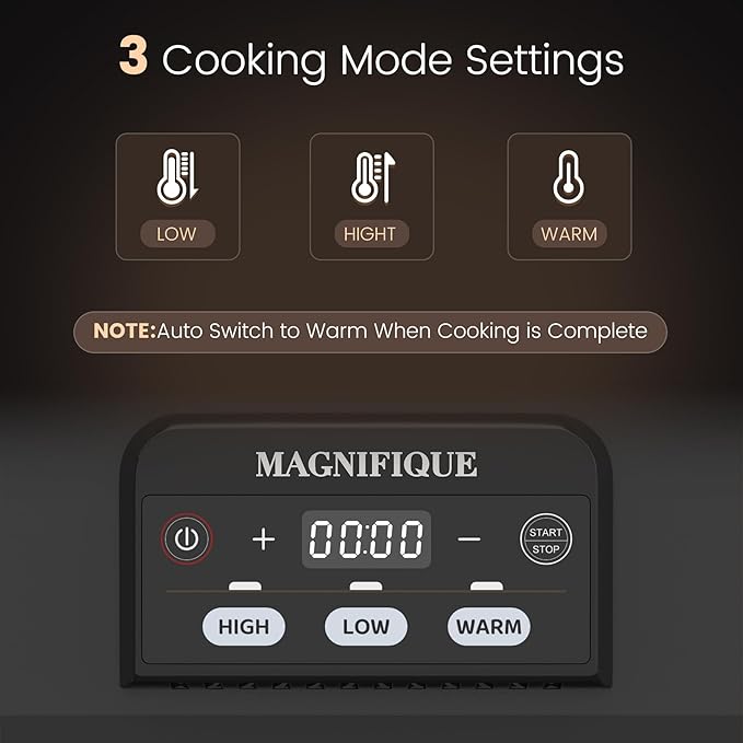 4 Quart Casserole Programmable Slow Cooker with Ceramic Baking Dish - Perfect Kitchen Small Appliance for Family Dinners, Oven Safe and Durable Bakeware for Lasagna, Roasts