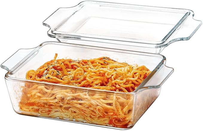 Glass Casserole Dish With Lid, Mini-1 QT (5.7in x 7in) Glass Baking Dishes for Oven, Single Serving Glass Oven Bakeware