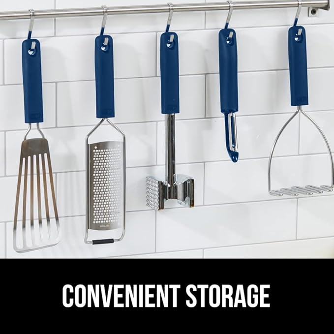 GORILLA GRIP Patented BPA-Free Sharp Stainless Steel Swivel Vegetable Peeler, Comfortable Handle Potato Peelers, Smooth Peeling, Peel Carrots Apple, Includes Blade Cover, Kitchen Tool, Blue