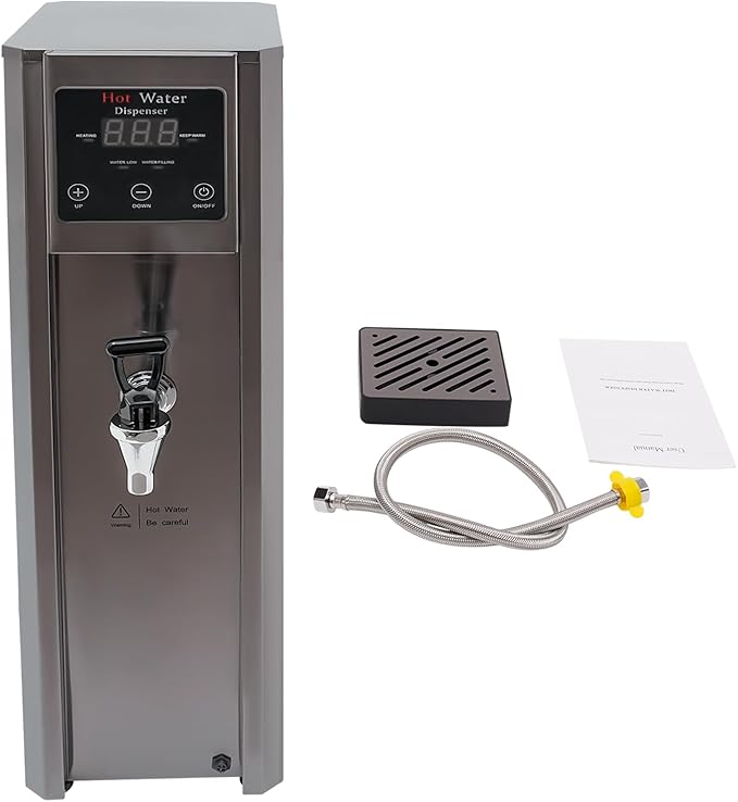 Step-Heating Commercial Hot Water Dispenser, 10L/2.64Gal Hot Water Boiler Dispenser Electric Water Pot Boiler Commercial Boiling Water Machine for Tea Coffee Shop Dessert Shop Hotel - 30L/H 1800W