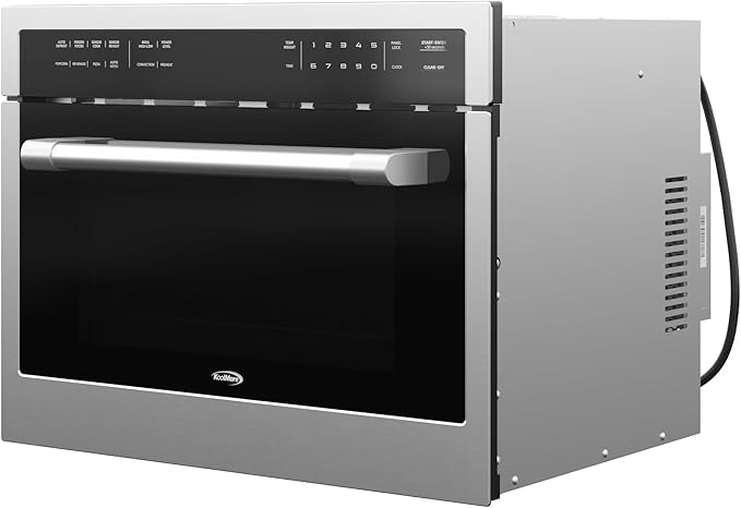 KoolMore COM-24SS 24 Inch Built-in Convection Oven and Microwave Combination with Broil, Soft Close Door, 1000 Watt Power, Stainless Steel Finish, Touch Control LCD Display, 24 in/1.6 Cu. Ft, Silver