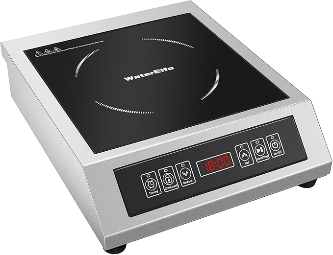 Professional Portable Induction Cooktop,1800 Watts 120V Commercial Range Countertop Burner, 1800 Watts Induction Burner with Sensor Touch and LCD Screen Low noise, timed