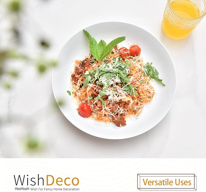 White Pasta Bowls Set of 4, Porcelain Salad Bowls 37 oz, Wide and Shallow Serving Bowl 9 Inch, Large Pasta Plates, Serving Dishes for Soup, Dinner, Microwave and Dishwasher Safe