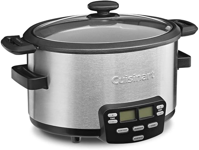 Cuisinart MSC-400 3-In-1 Cook Central 4-Quart Multi-Cooker: Slow Cooker, Brown/Saute, Steamer, Silver