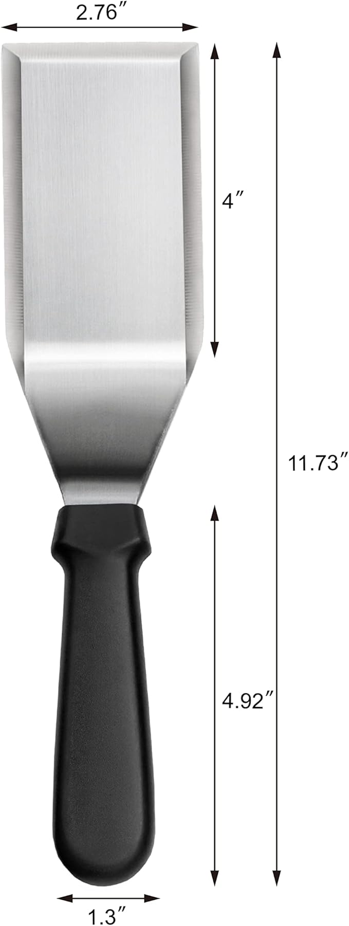 New Star Foodservice 36152 Plastic Handle Heavy Duty Hamburger Turner/Spatula with Cutting Edge, 11.5-Inch, Black