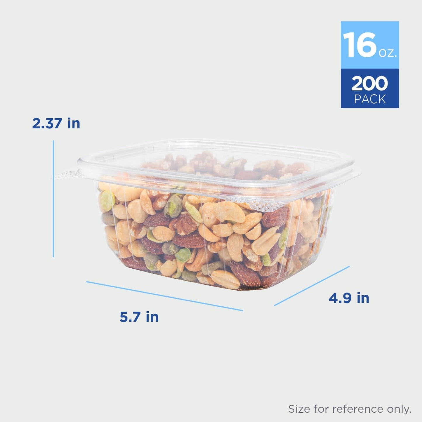 Karat PET Hinged Deli Containers with Lids - Perfect for Pasta Salads, Fruit, Deli Sides, and Home Meal Prep - Clear Plastic Food Containers, Take Out Containers (16oz)