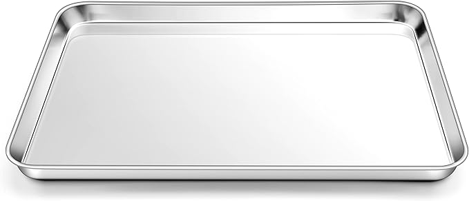 Homikit 1 Pack Baking Sheet, 18 x 13 Inches Stainless Steel Large Cookie Pan, Heavy Duty Metal Half Sheet Tray for Oven Baking Roasting Cooking, Rustproof & Nonstick, Dishwasher Safe
