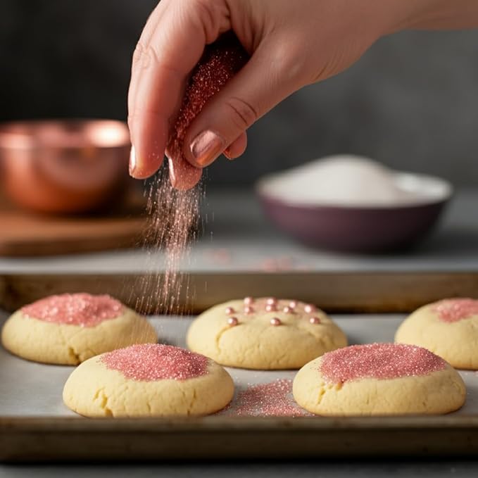 Bakerpan Rose Gold Sanding Sugar for Baking & Cookie Decorating - 5 Ounce Edible Rose Gold Sugar Sprinkles for Cookies, Cakes, Cocktails (Made In USA)