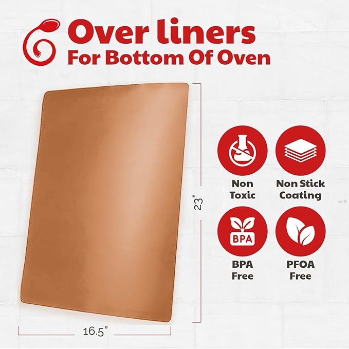 Cooks Innovations Non-Stick Oven Protector Mat - Heavy Duty Nonstick Oven Rack Liners to Protect Convection, Electric, Gas, & Microwave Ovens - BPA & PFOA Free Heat Resistant Baking Mat