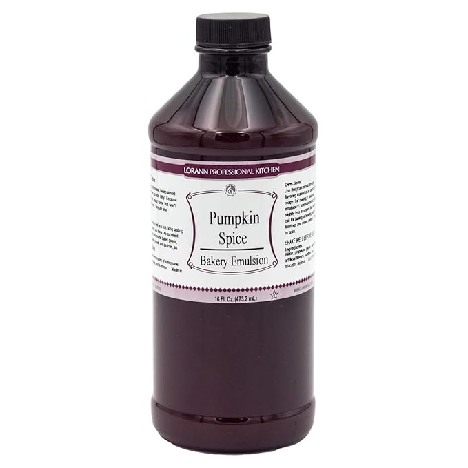 Lorann Oils Pumpkin Spice Bakery Emulsion: Genuine Pumpkin Spice Blend, Perfect for Boosting Fall Flavors in Cakes, Cookies & Desserts, Gluten-Free, Keto-Friendly, Pumpkin Spice Flavoring Essential