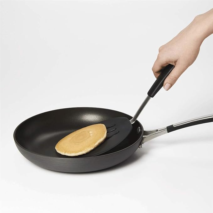 Silicone Turner, Perfect Pancake Flipper and Egg Turner, Heat Resistant Rubber Spatula Wide for Large Food