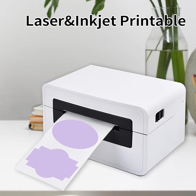 Purple Labels - 250 PCS 3" x 2" Fancy Shape Stickers for Storage Box or Food Jars